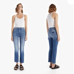 NWT MOTHER The Hustler Patch Pocket Flood Jeans Size 27